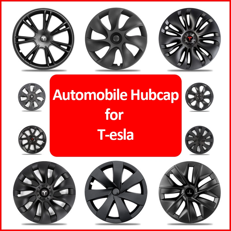 4PCS 18 Inch Automobile Hubcap for Tesla Model 3 Wheel Cap Full Cover Evs Accessories Storm Style Matte Black/Grey